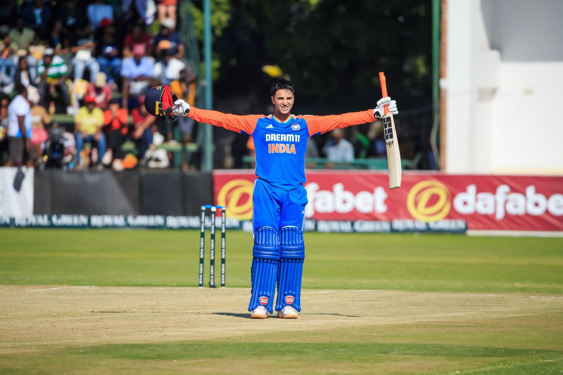 Abhishek Sharma hit a record-breaking hundred on Sunday (Image via BCCI on X)