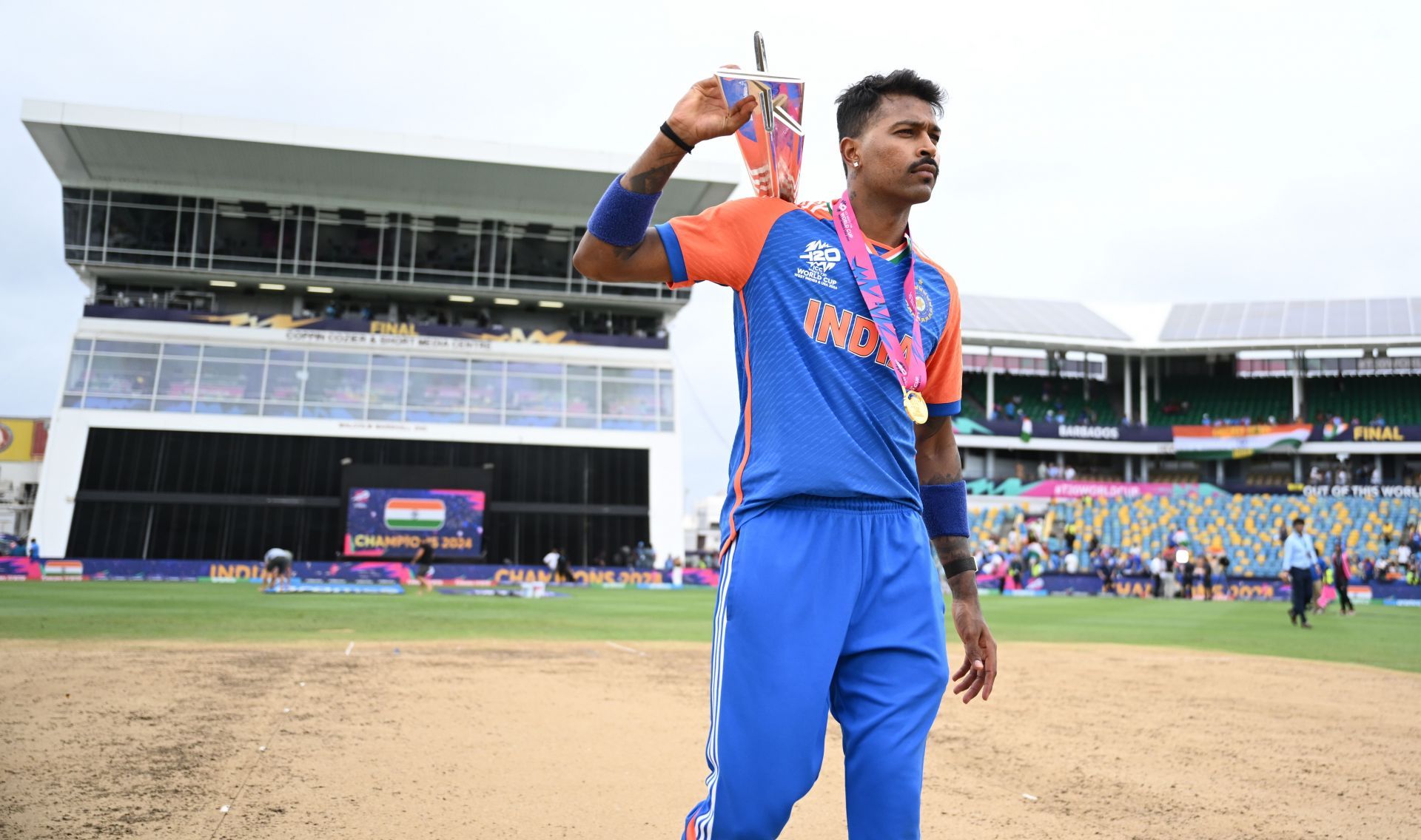 [Credit: Getty] Hardik was crucial to India&#039;s 2024 T20 World Cup triumph.