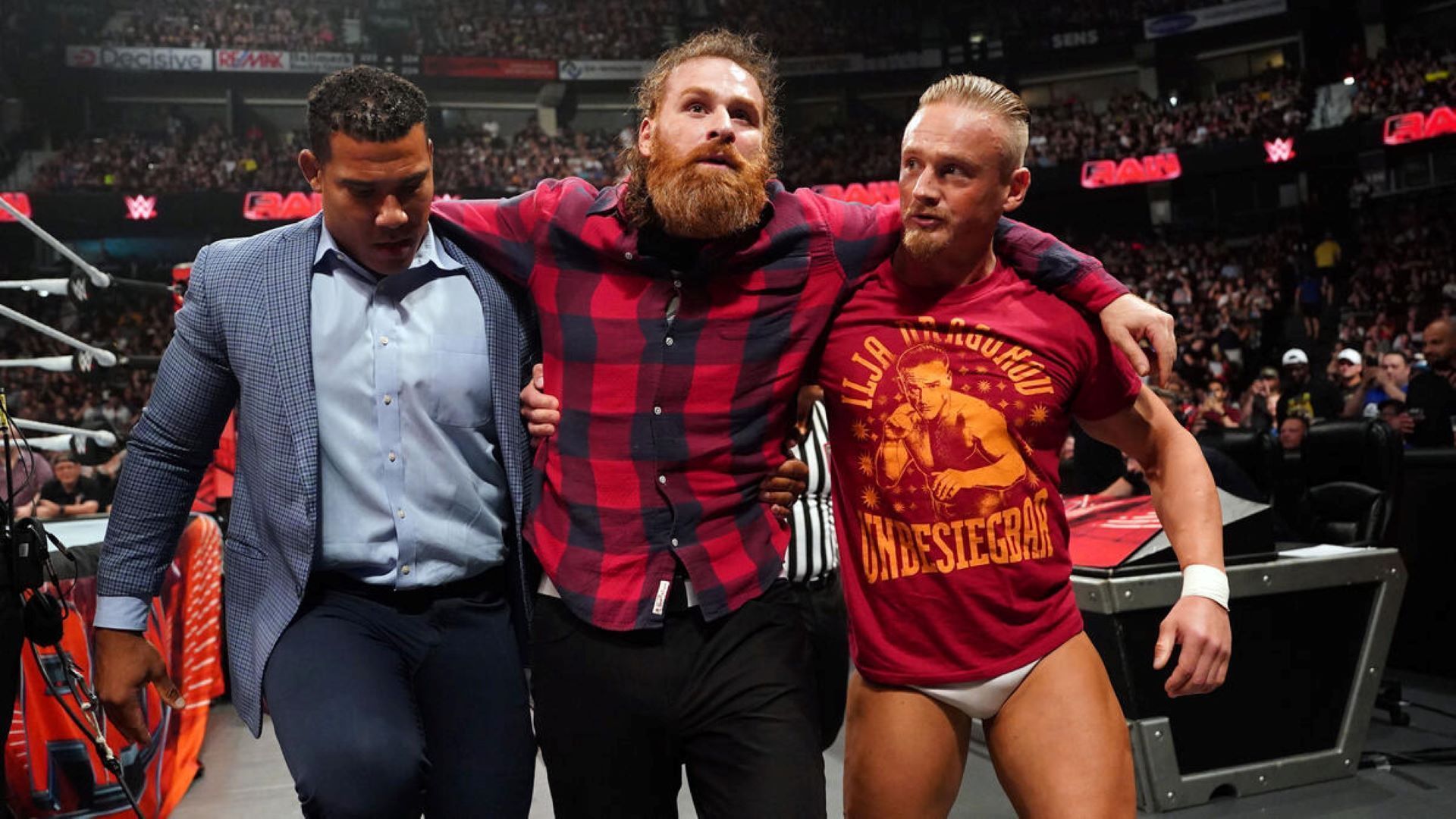 Dragunov stood up to Bron Breakker after Breakker attacked Sami Zayn. [Photo credit: WWE.com]