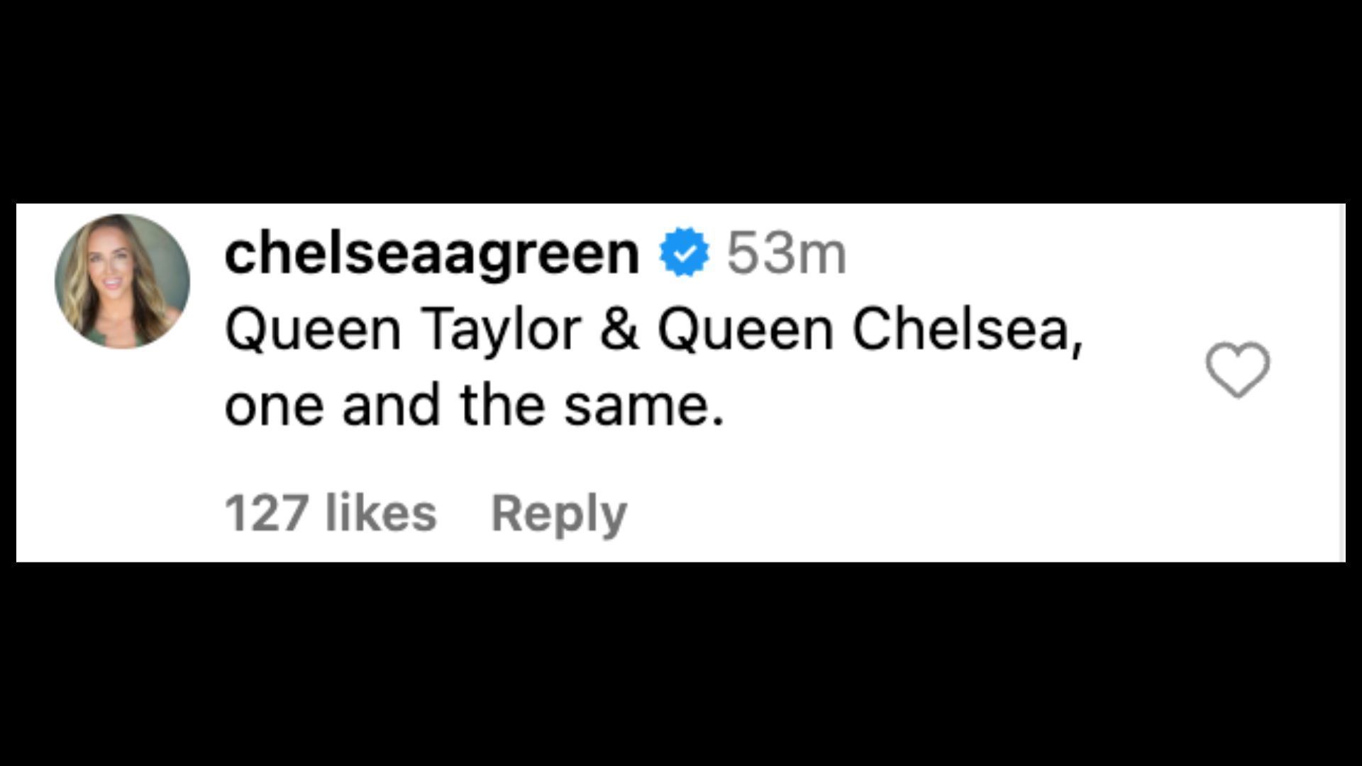 Chelsea Green compares herself to Taylor Swift on Instagram.