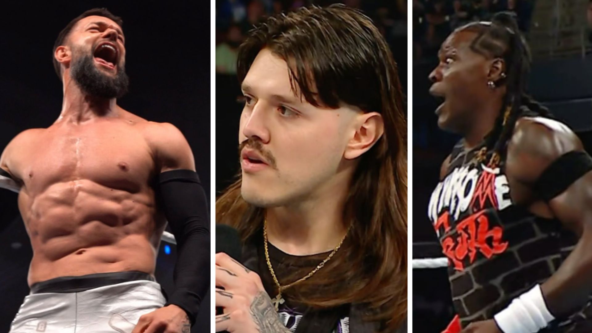 Finn Balor on the left, Dominik Mysterio in the middle, R-Truth on the right [Image credits: stars