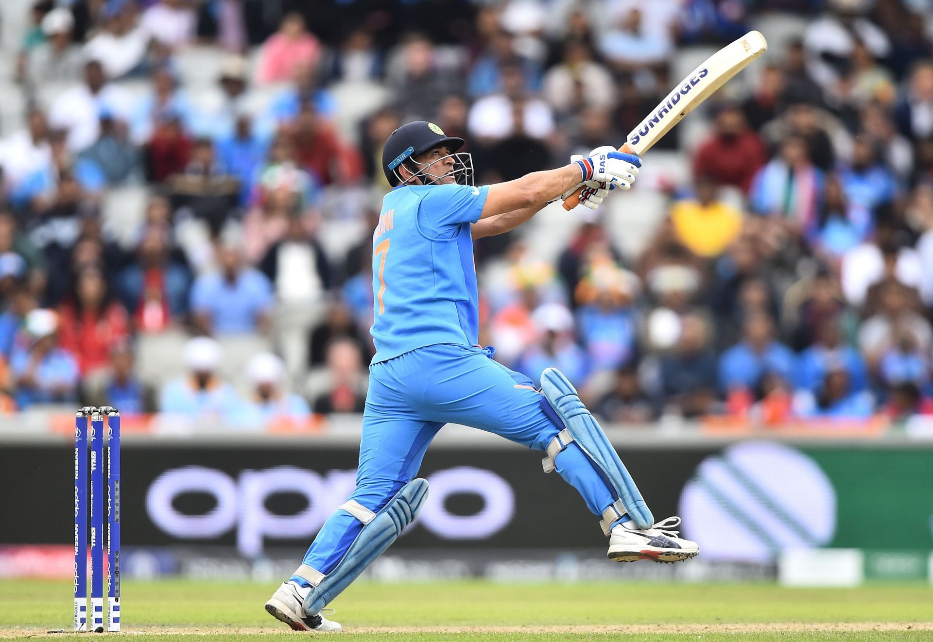 MS Dhoni batting in the 2019 ODI World Cup semifinal (Image Credits: Getty Images)