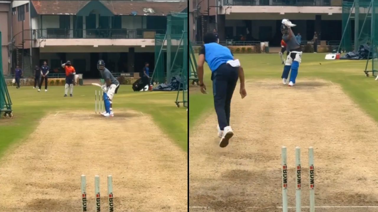 kl rahul net practice