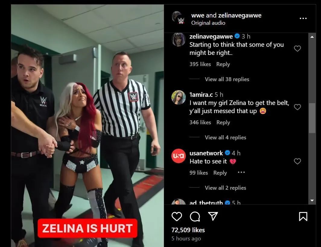 A hurt Zelina Vega agrees with heel turn comments [Image credits: WWE Instagram]