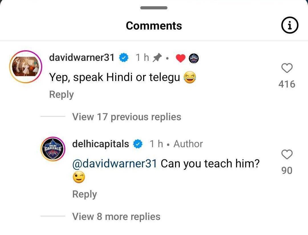 Delhi Capitals Instagram.