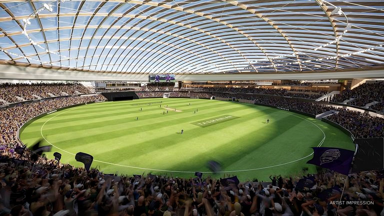 Concept image of the new stadium. (PC: coxarchitecture/Tasmania Government)