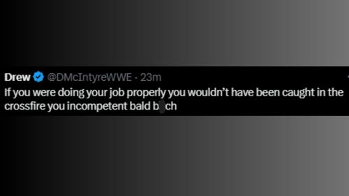 The star is unable to restrain his emotions after CM Punk took another opportunity from him (Credit: Screenshot via Drew McIntyre's tweet)