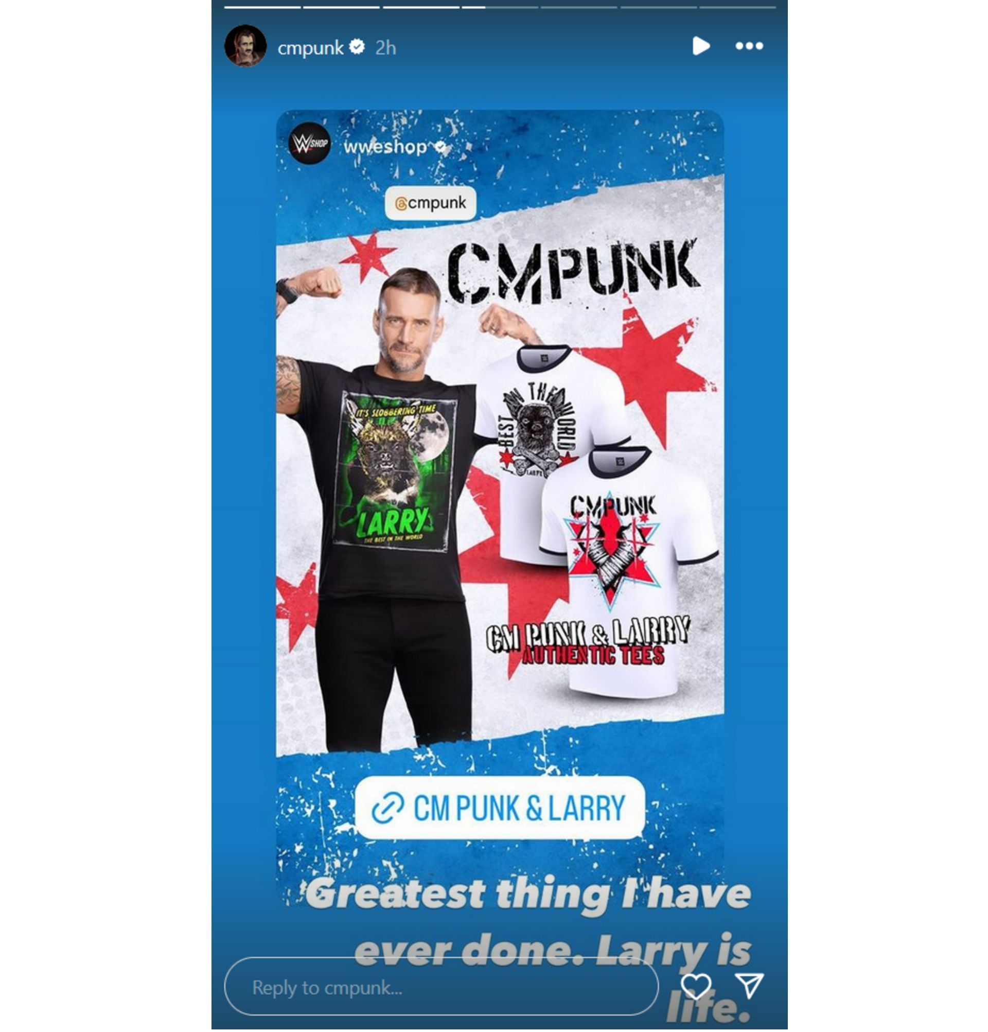 Screenshot of CM Punk&#039;s Instagram Stories post (Photo Credit: CM Punk on Instagram)