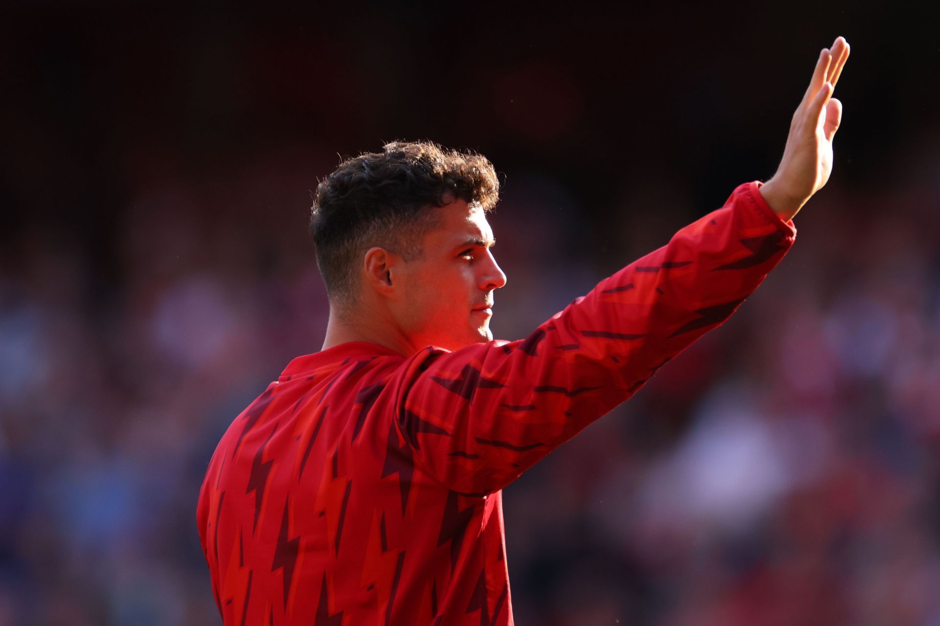 Granit Xhaka waved goodbye to Mikel Arteta&#039;s Gunners last summer (Image - Getty)