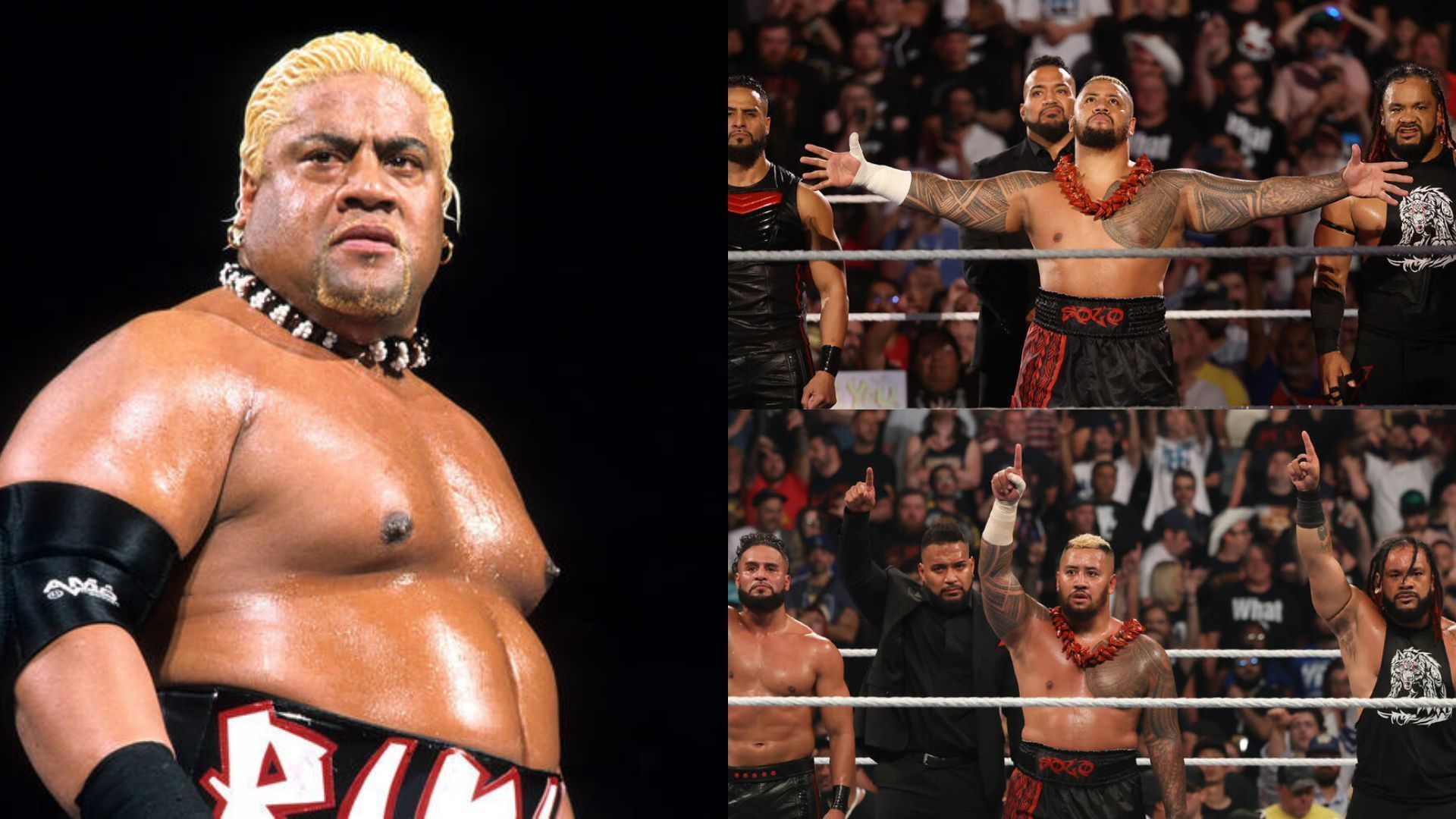 Rikishi (left) and The Bloodline (right) (Image Credits: WWE.com)