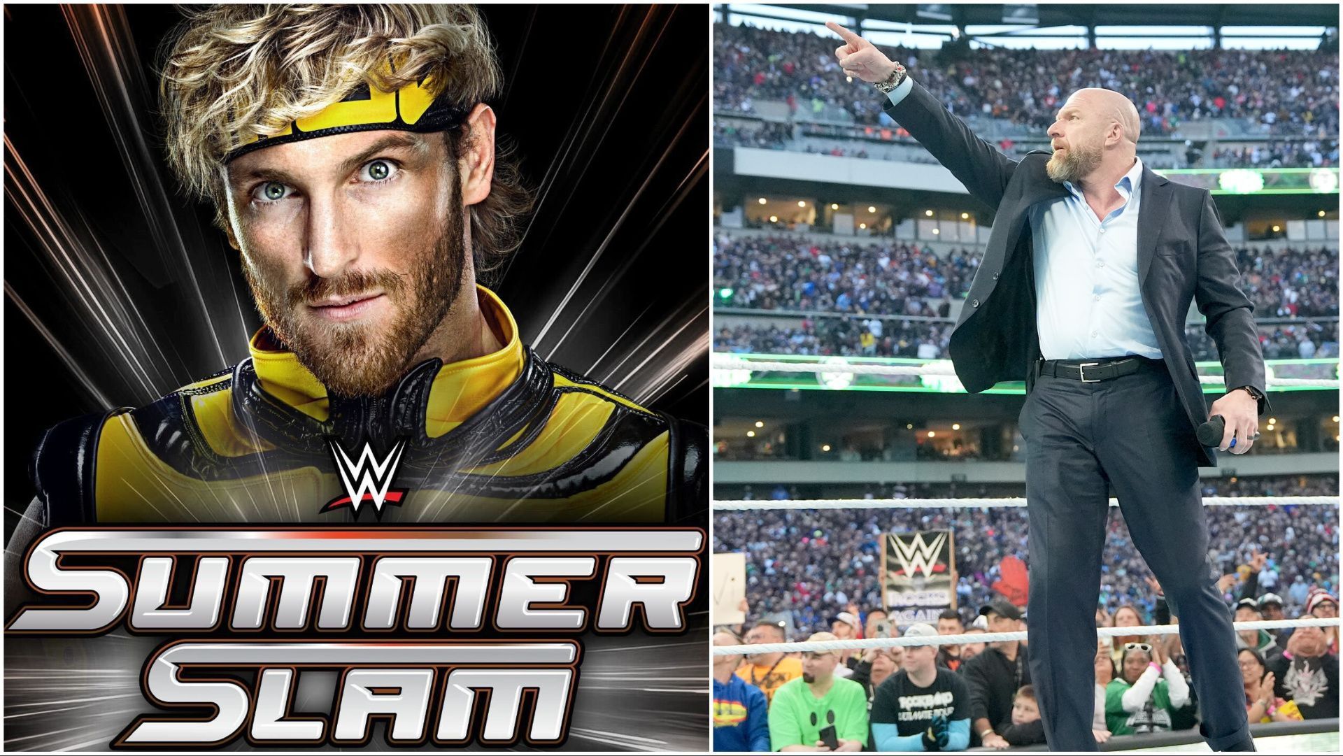 Logan Paul on the WWE SummerSlam poster, Triple H at WrestleMania XL