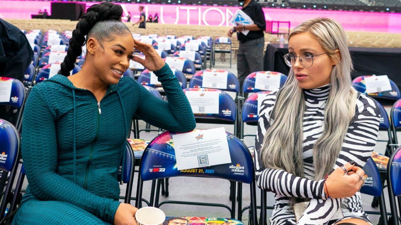 Liv Morgan, Bianca Belair and other WWE stars attend red carpet premiere of upcoming series. (Photo: WWE.com)