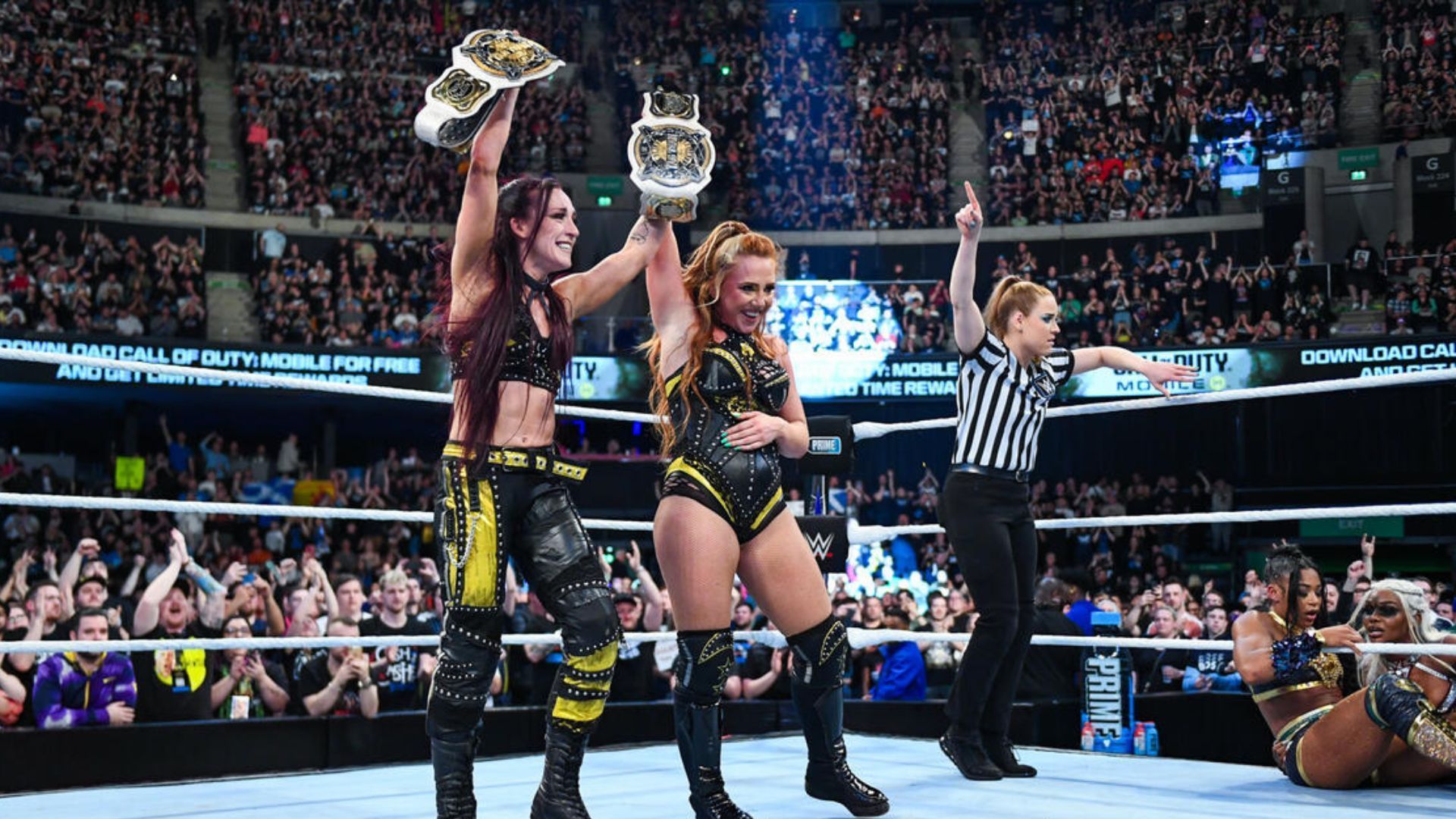 The Unholy Union won the Women&#039;s Tag Team Championships at Clash at the Castle. [Photo: WWE.com]