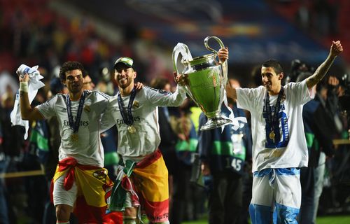 Angel Di Maria (right) with the 2014 UEFA Champions League.