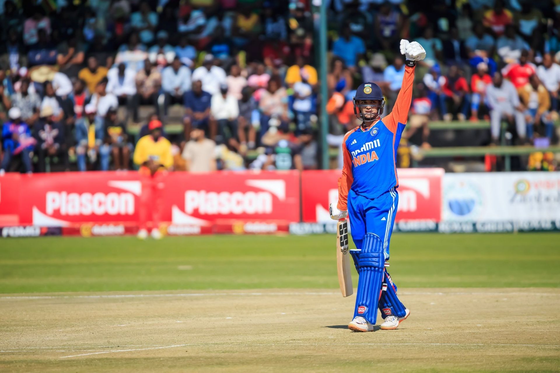 Abhishek Sharma scored the joint third-fastest T20I century for India. [P/C: BCCI/X]