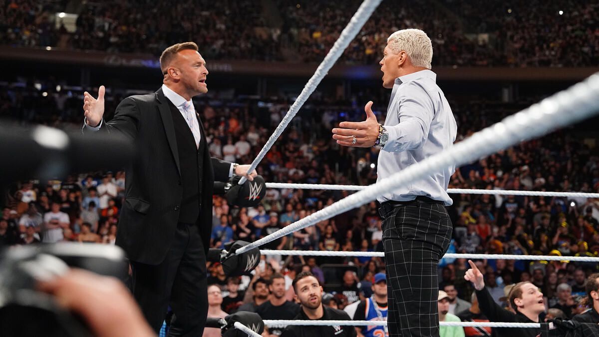 Cody Rhodes with SmackDown GM Nick Aldis (Photo credit: WWE.com)