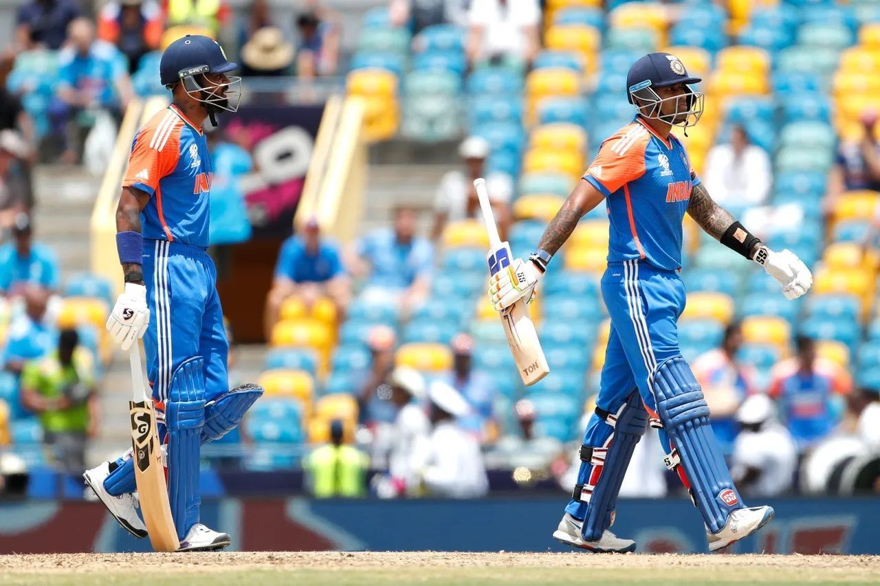 Hardik Pandya (left) and Suryakumar Yadav were among India&#039;s star performers in the 2024 T20 World Cup. [P/C: BCCI]