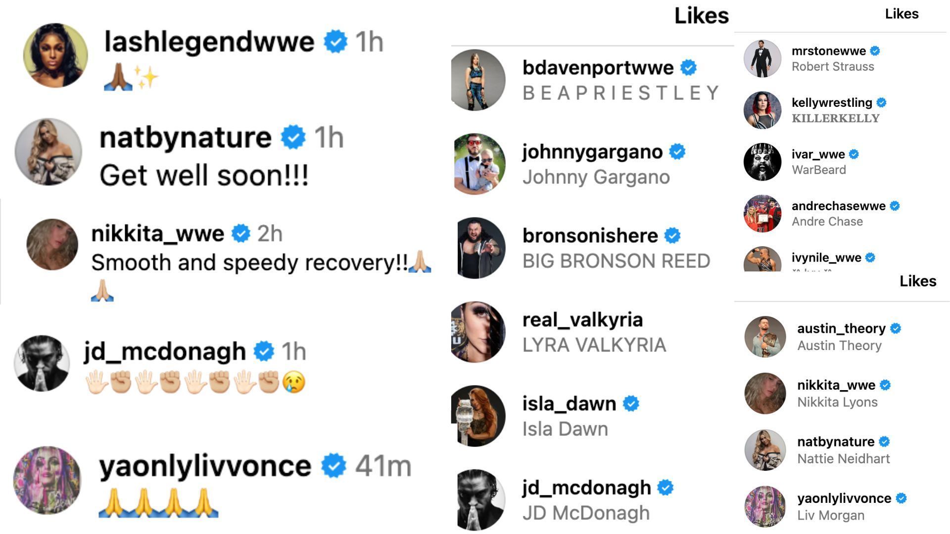 Stars react to Bate&#039;s surgery announcement on Instagram.