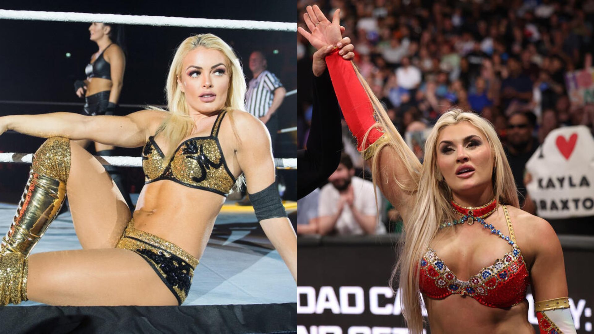 Mandy Rose (left), Tiffany Stratton (right) (Image Credits: WWE.com)