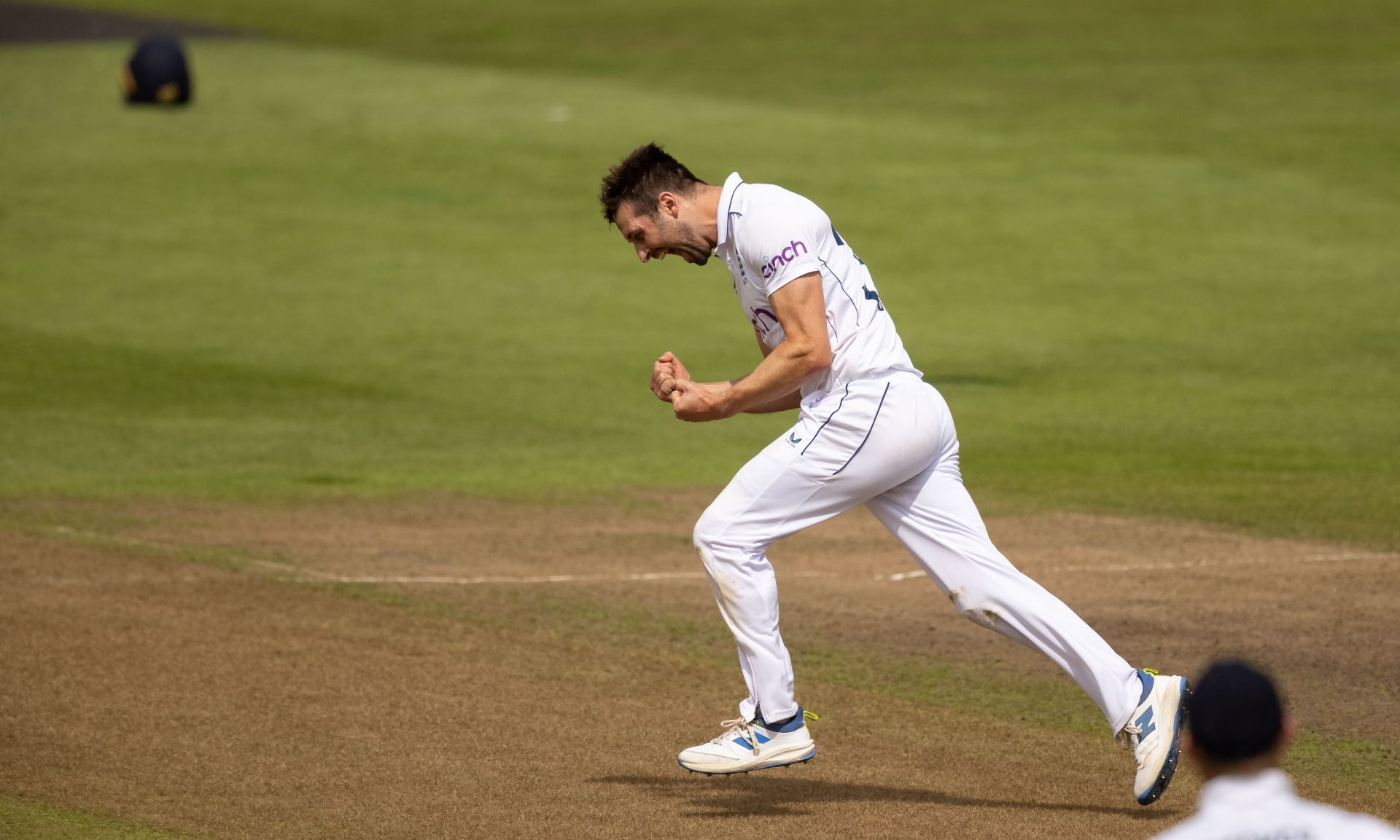 Mark Wood is ecstatic after claiming a wicket in the Birmingham Test against West Indies. (Image Credits: Getty Images)