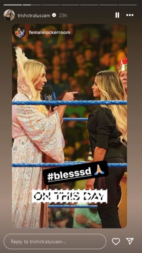 A screengrab of Trish Stratus' Instagram Story.