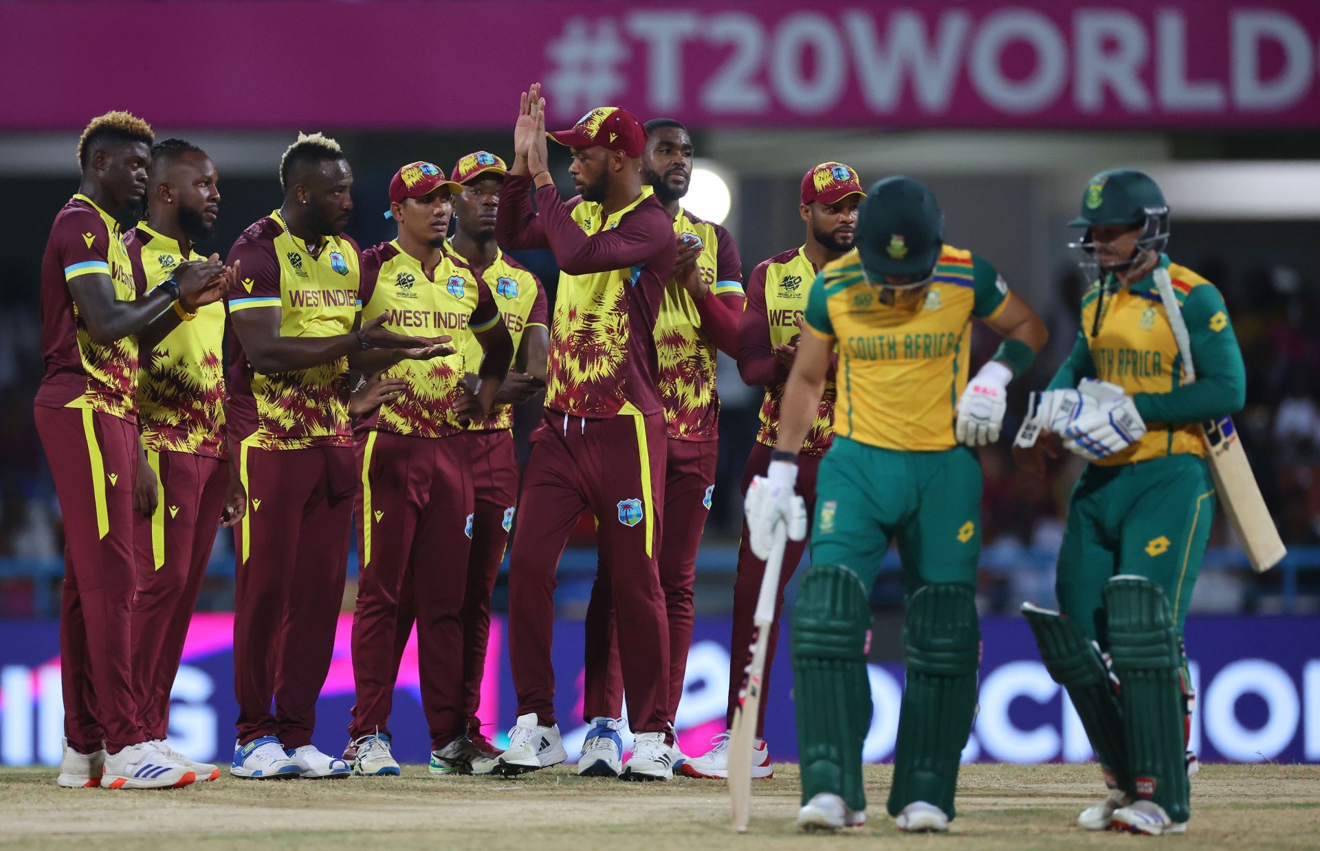 West Indies last played against South Africa in a T20I at the ICC Men&#039;s T20 World Cip (File image via Getty)