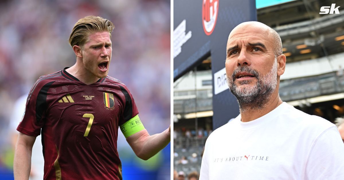 Kevin De Bruyne (left) and Pep Guardiola (right) 