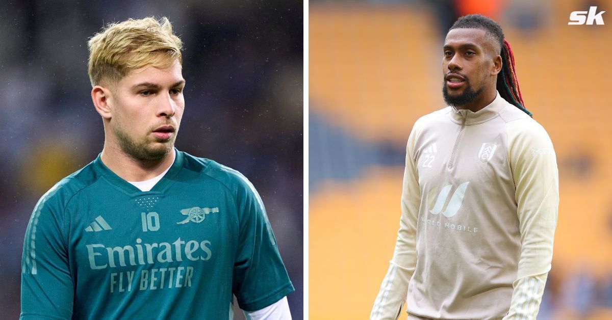 Ex-Arsenal stars Alex Iwobi (R) and Emile Smith Rowe. (Image: GETTY)