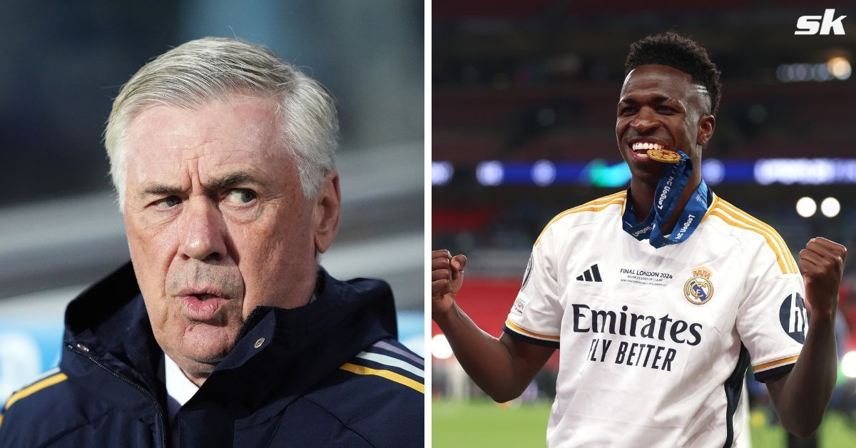 Carlo Ancelotti (left) and Vinicius Junior