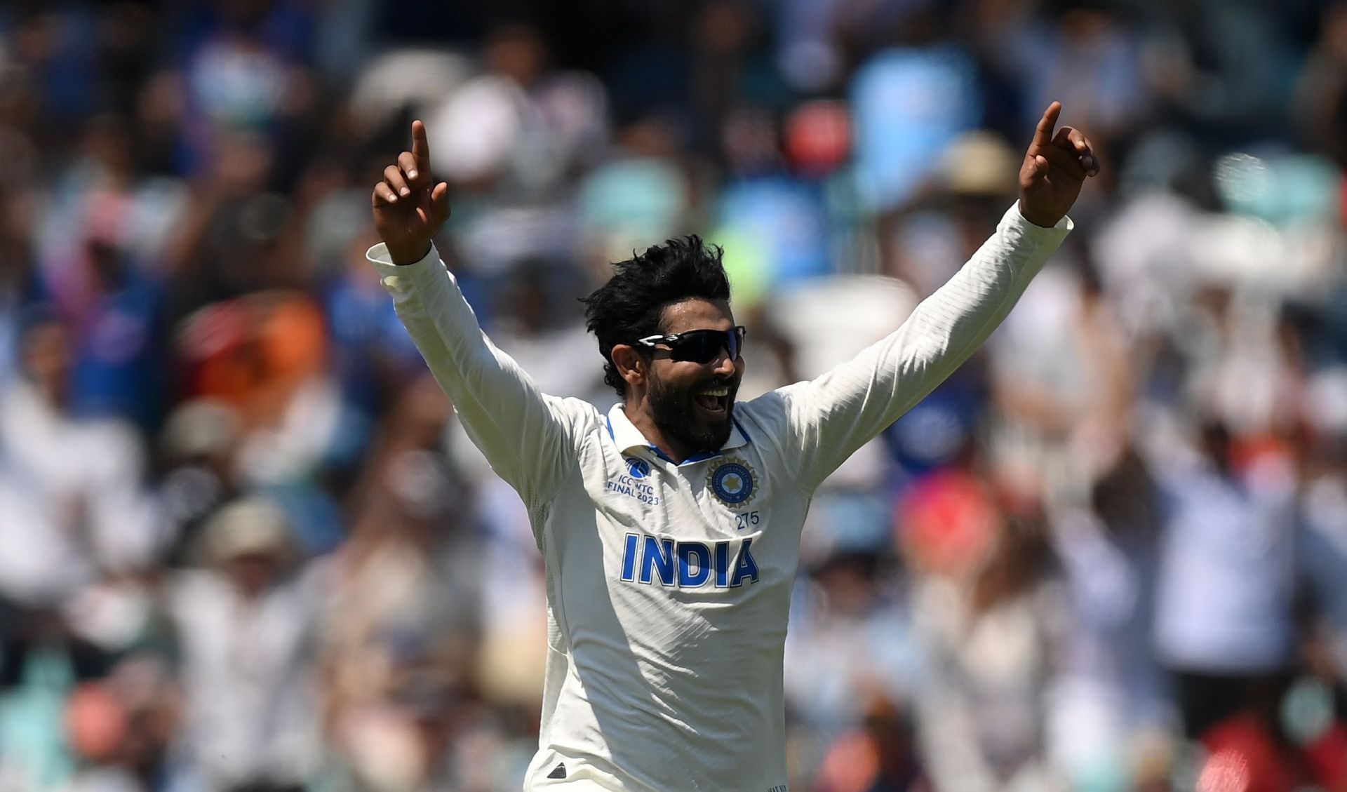 Ravindra Jadeja celebrates a wicket in the 2023 WTC final. (Image Credits: Getty Images)