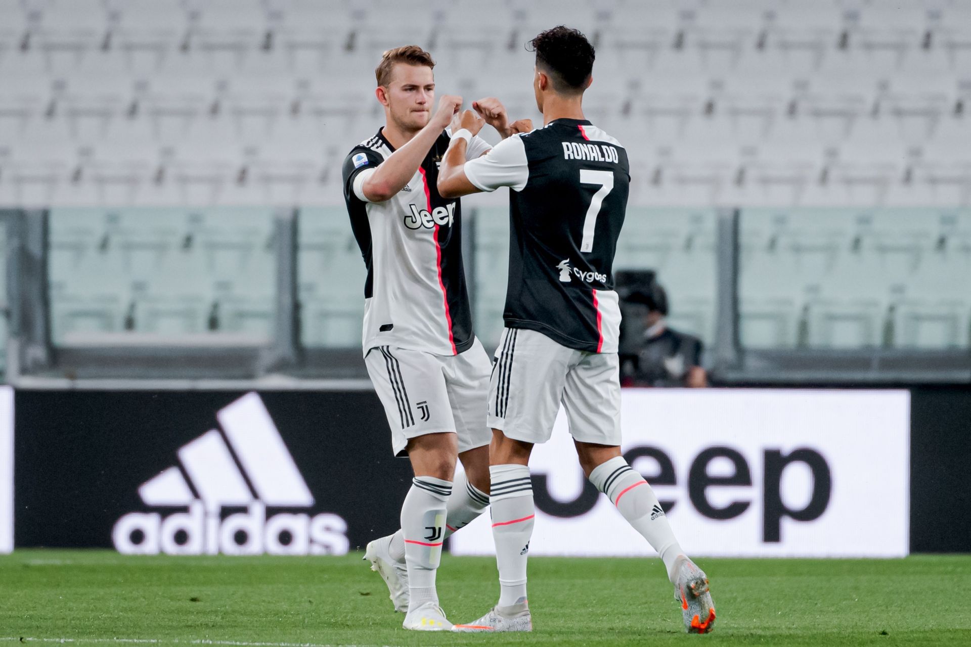 Matthijs de Ligt (left) and Cristiano Ronaldo