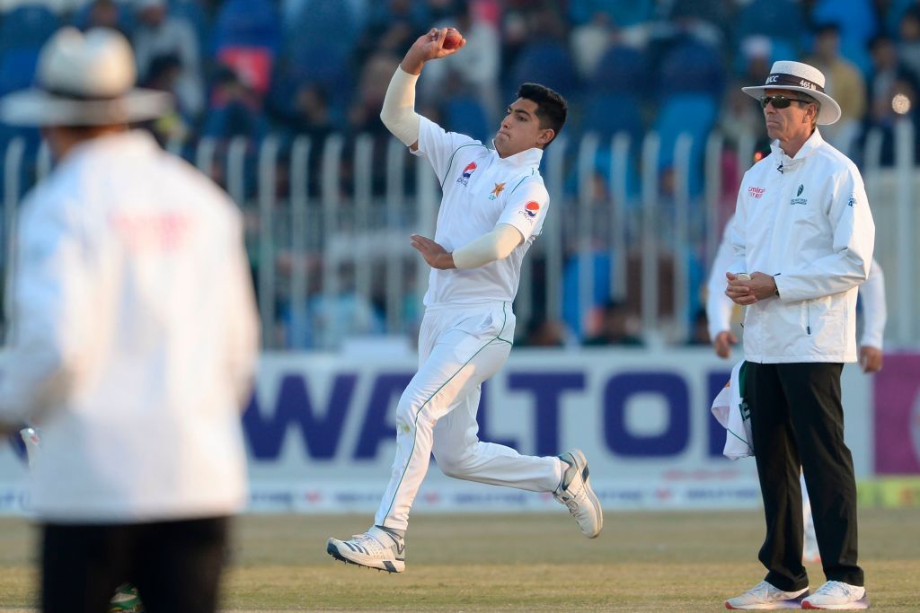 Naseem Shah during his run-up. (Credits: ICC Twitter)