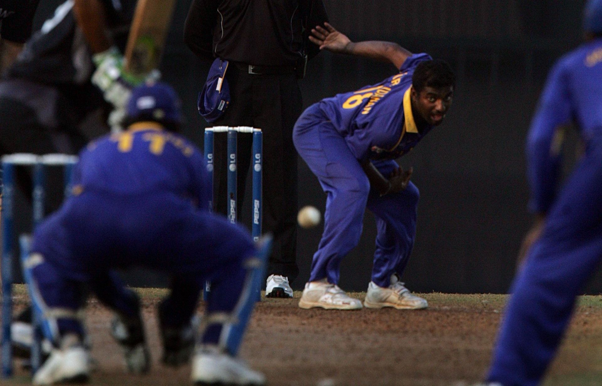 Muttiah Muralitharan has a seven-fer against India in ODIs. (Image Credits: Getty Images)