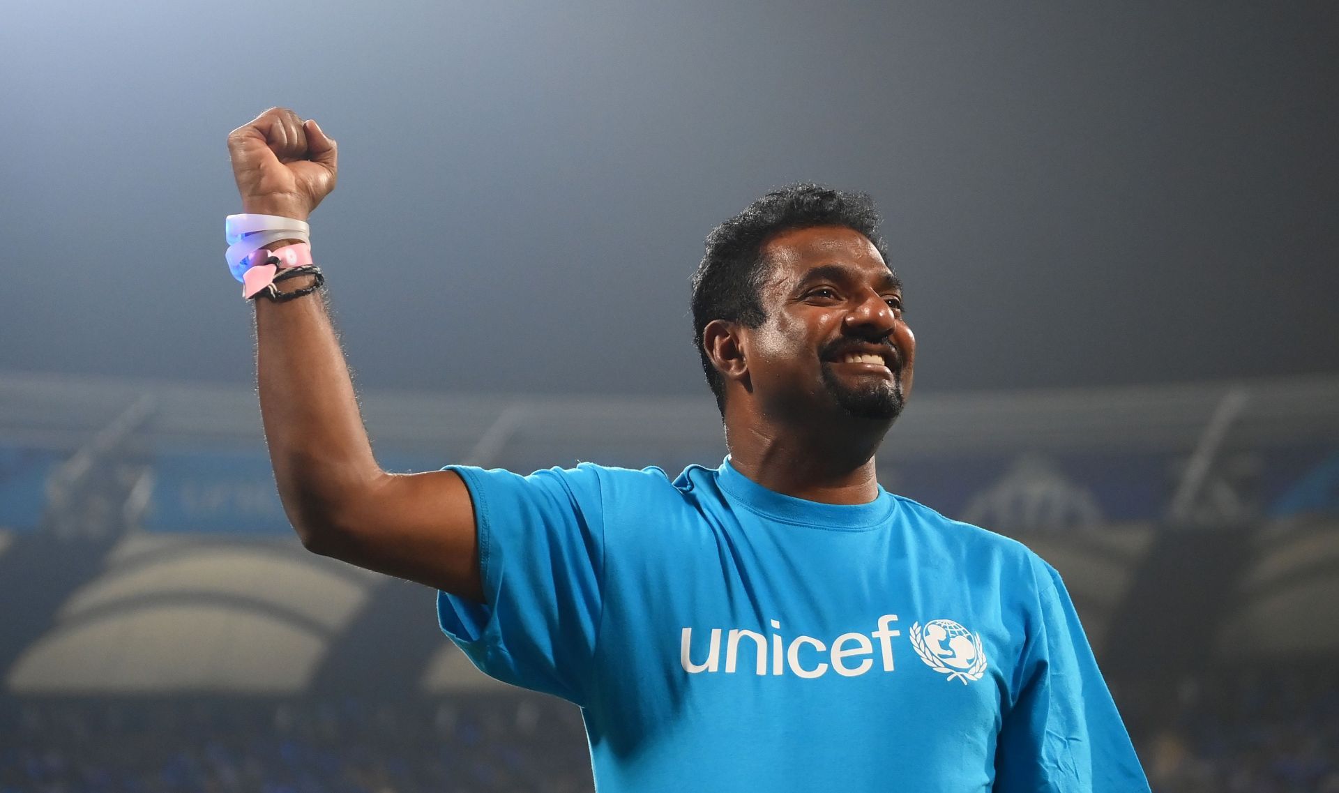 Muttiah Muralitharan during the 2023 ODI World Cup (Image Credits: Getty Images)