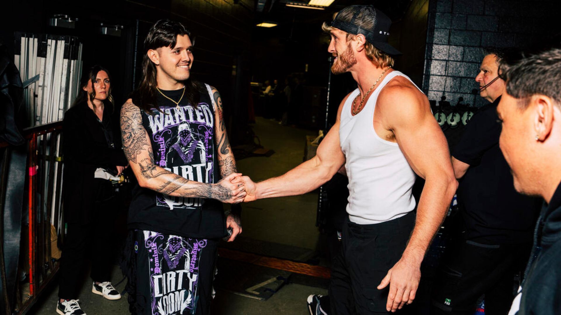 Dominik Mysterio and Logan Paul at WrestleMania XL [Image Credit: WWE.com]