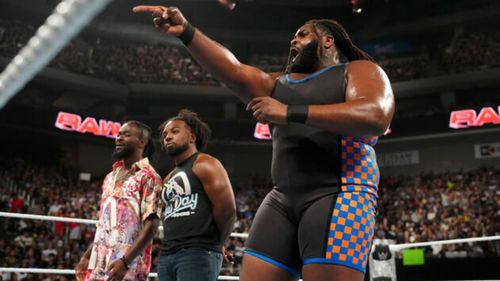 Odyssey Jones with The New Day (Image Credits: WWE.com)