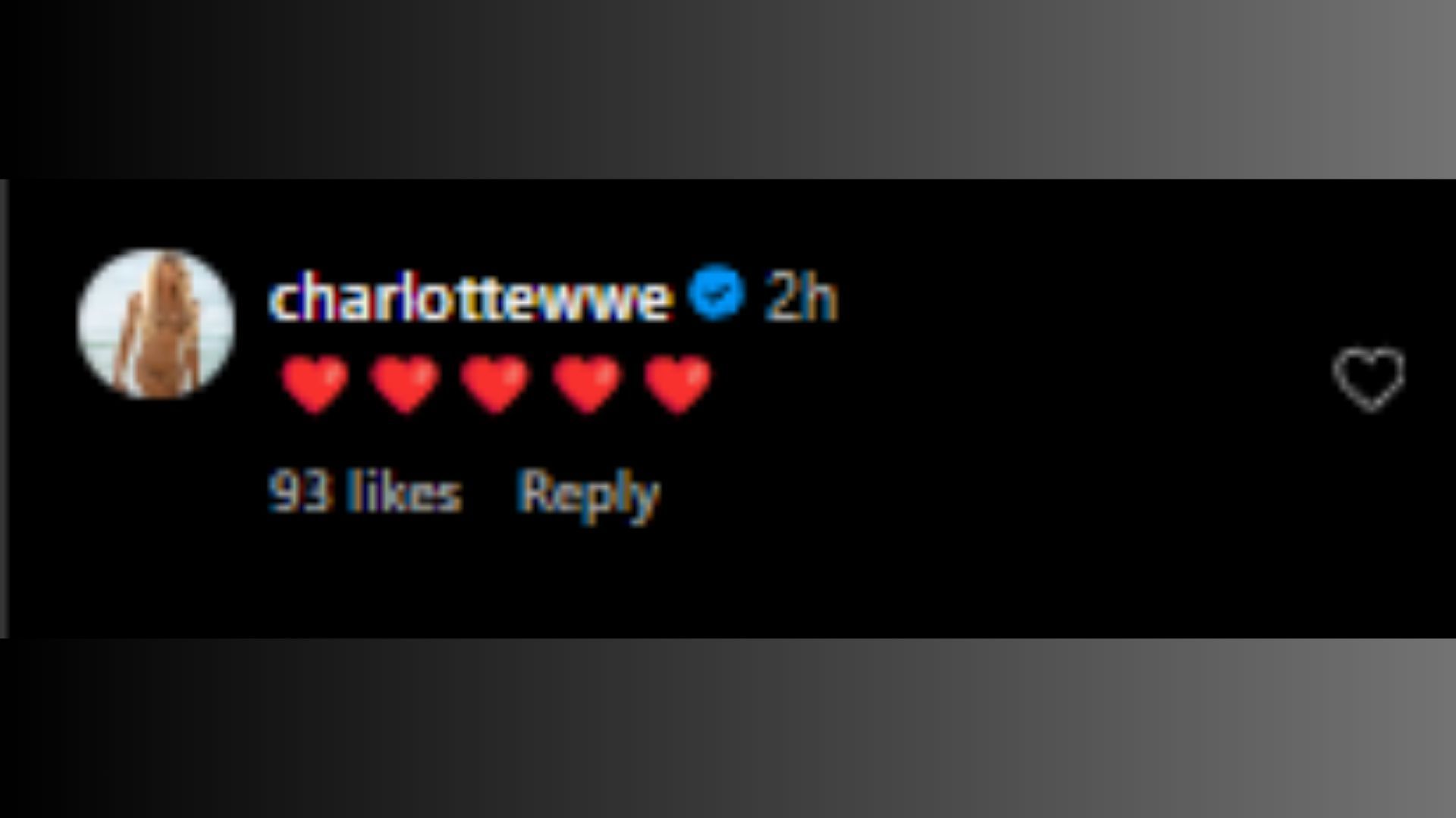 Charlotte Flair left a comment for Rey Mysterio and his daughter (Credit: Rey Mysterio&#039;s Instagram)