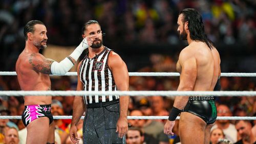 CM Punk, Seth Rollins, and Drew McIntyre at Summerslam (Image Credits: WWE.com)