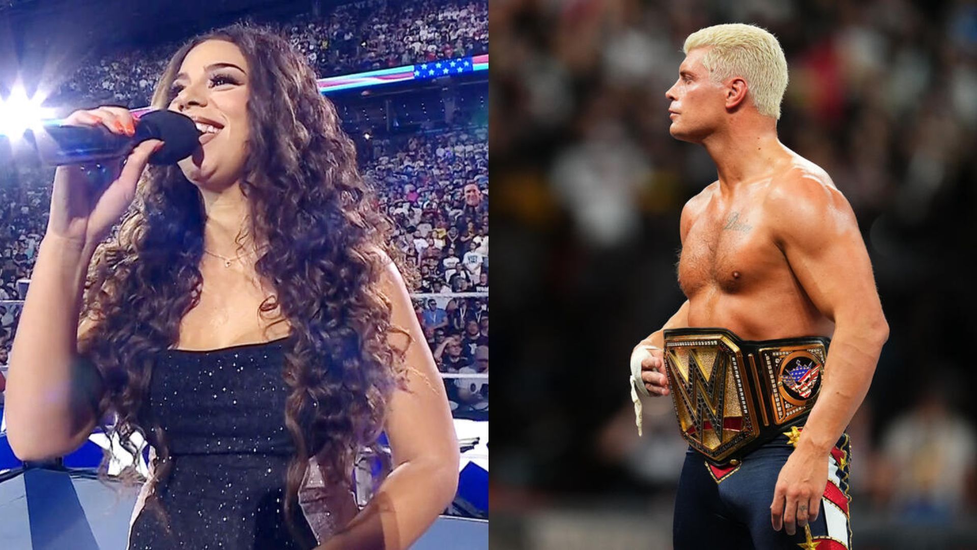 Samantha Irvin (left) and Cody Rhodes (right) (Image Credits: WWE.com)