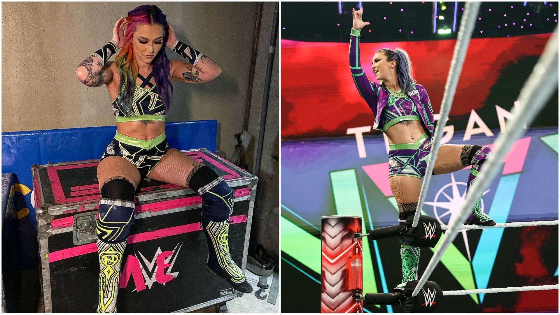 Tegan Nox backstage and in the ring on WWE RAW