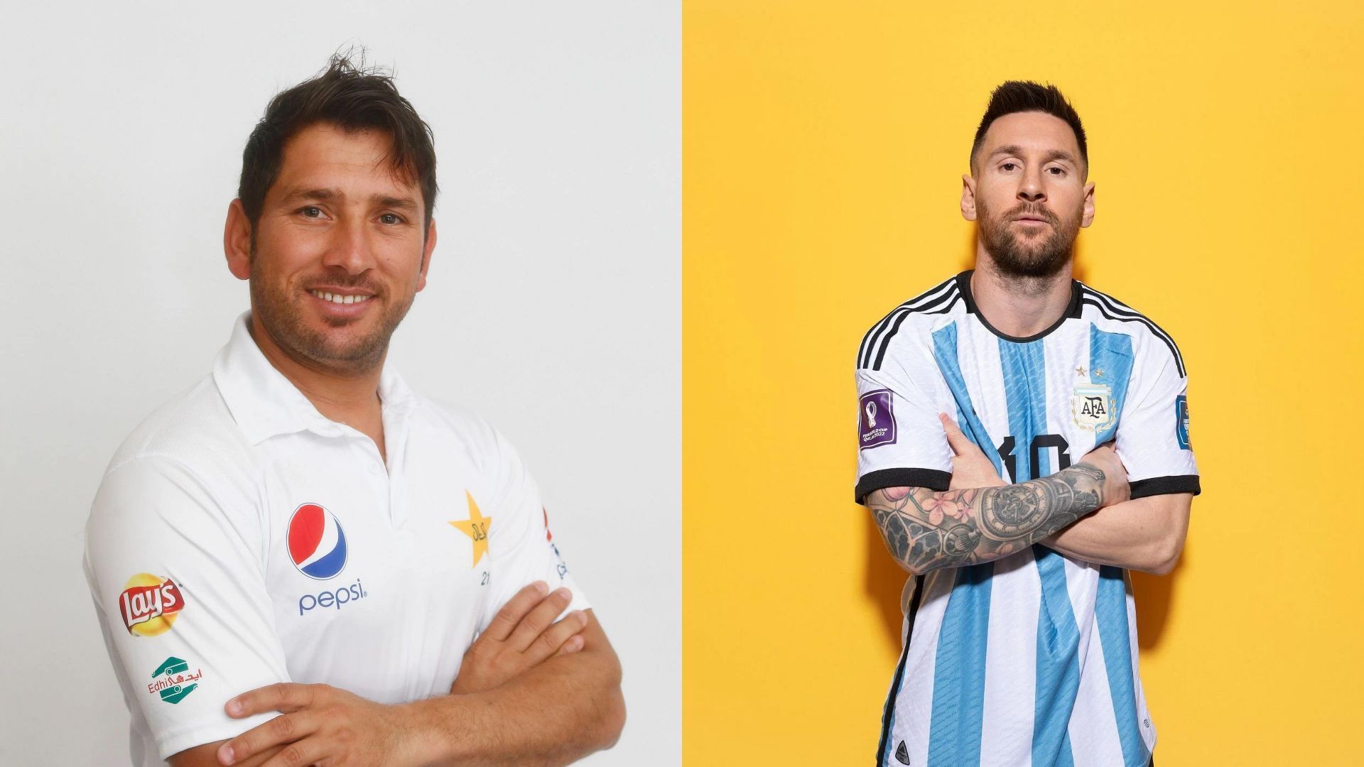 Yasir Shah and Lionel Messi (Image via Getty)