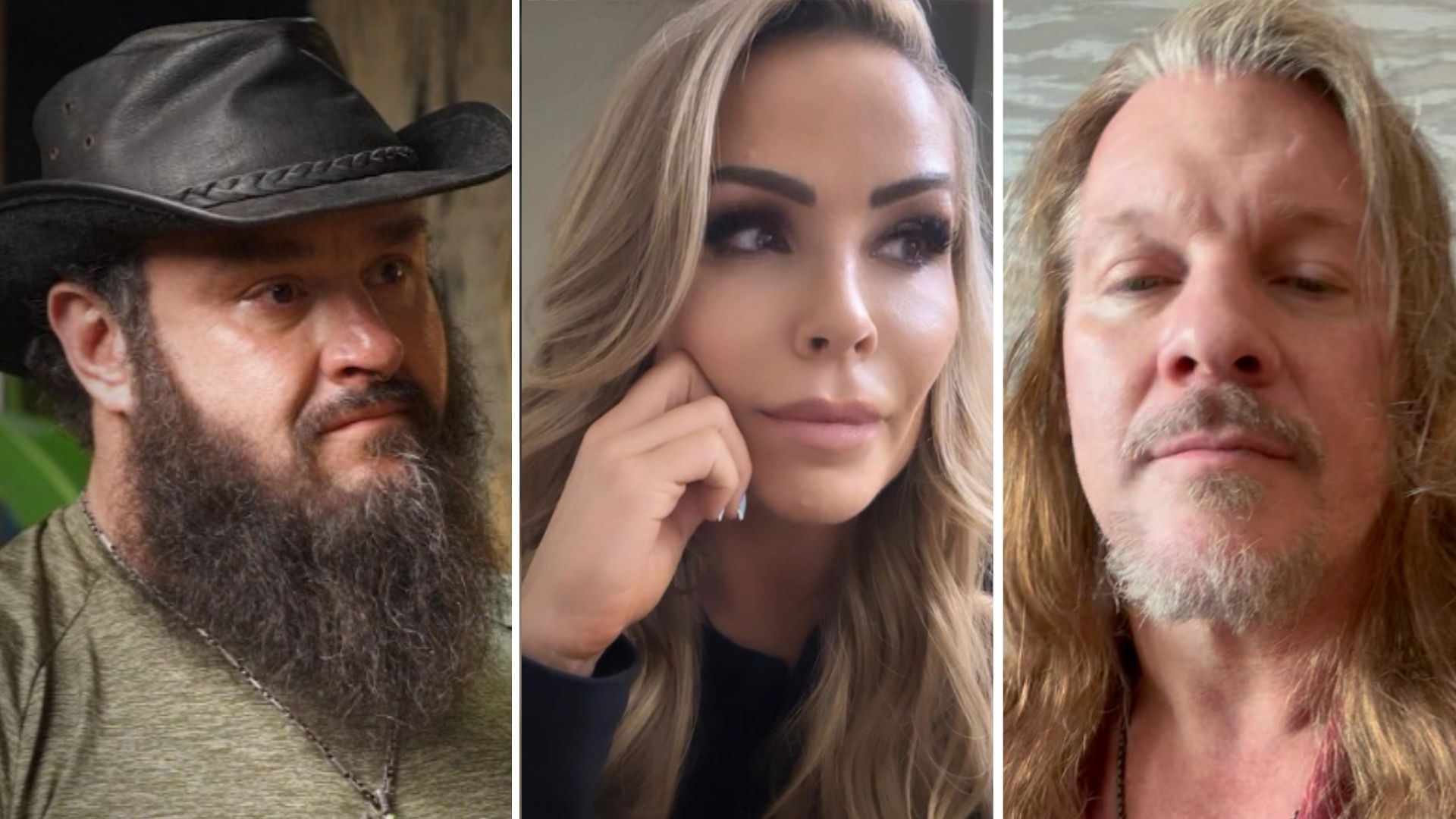 Braun Strowman on the left, Natalya in the middle, Chris Jericho on the right [Image credits: stars