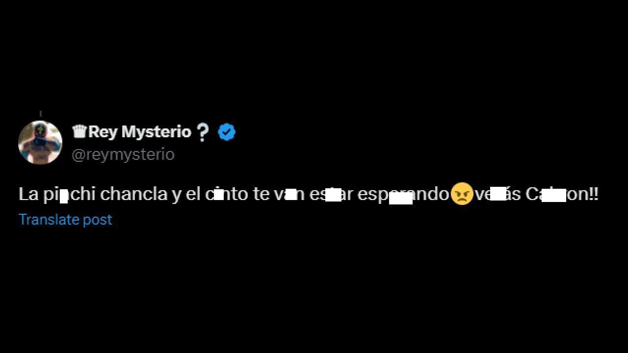 Rey&#039;s tweet to Dominik Mysterio (Credit: Rey&#039;s X/Twitter)