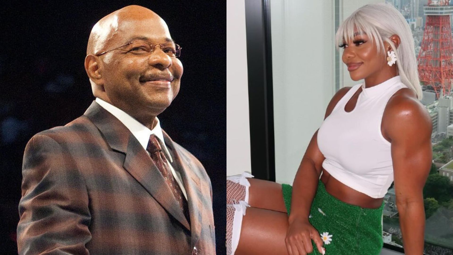 WWE Hall of Famer Teddy Long (left) and Jade Cargill (right). [Image Credits: wwe.com and Cargill