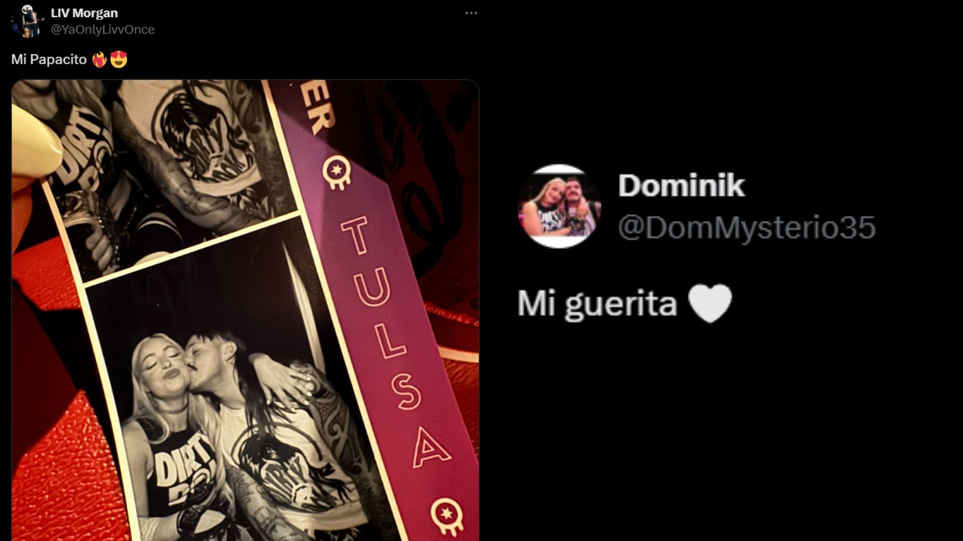 Screenshot of Liv Morgan and Dominik Mysterio&#039;s interaction [Image credits: stars&#039; X/Twitter handles]