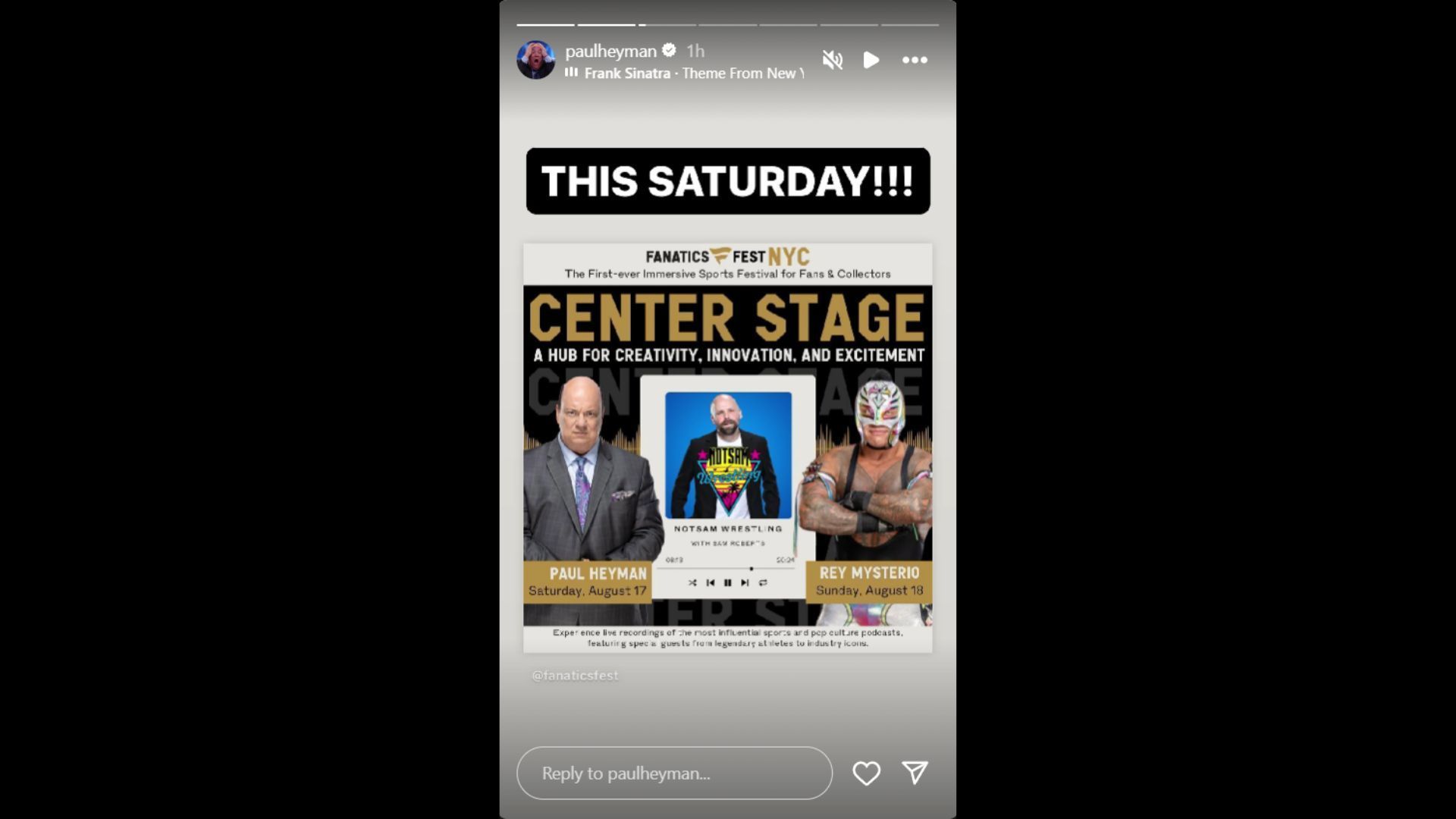 A screenshot of Paul Heyman&#039;s Instagram story. [Image credits: Heyman&#039;s official Instagram handle]