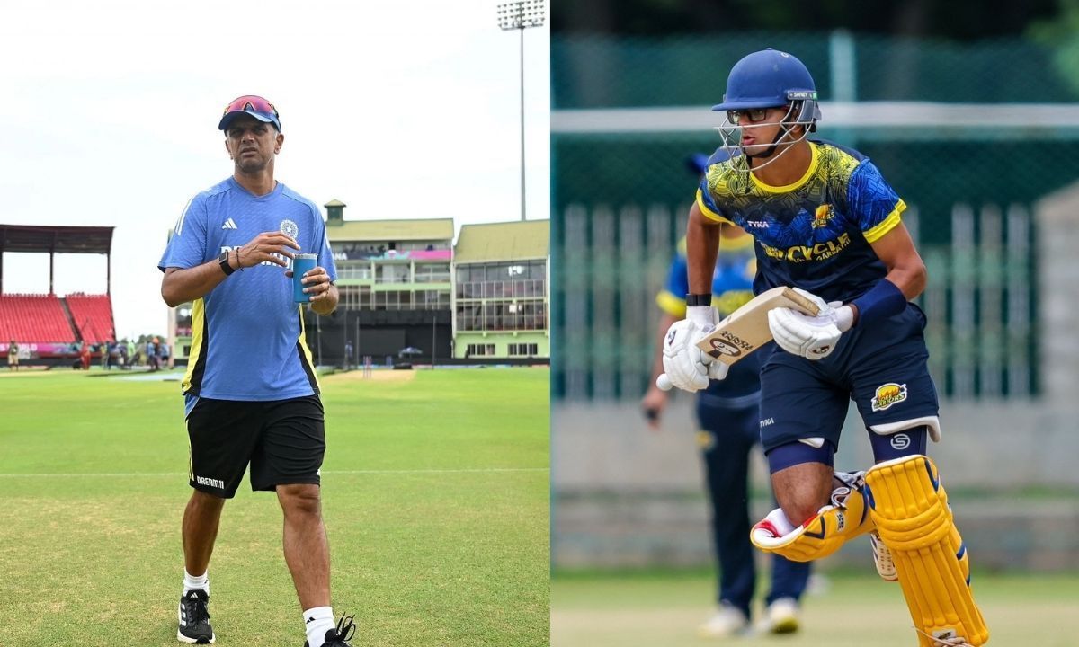 राहुल द्रविड़ के बेटे समित Maharaja T20 Trophy में हिस्सा ले रहे हैं (Photo Credit: Getty Images, X/@Indiancric_)