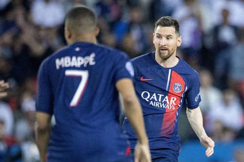 Kylian Mbappe (left) and Lionel Messi