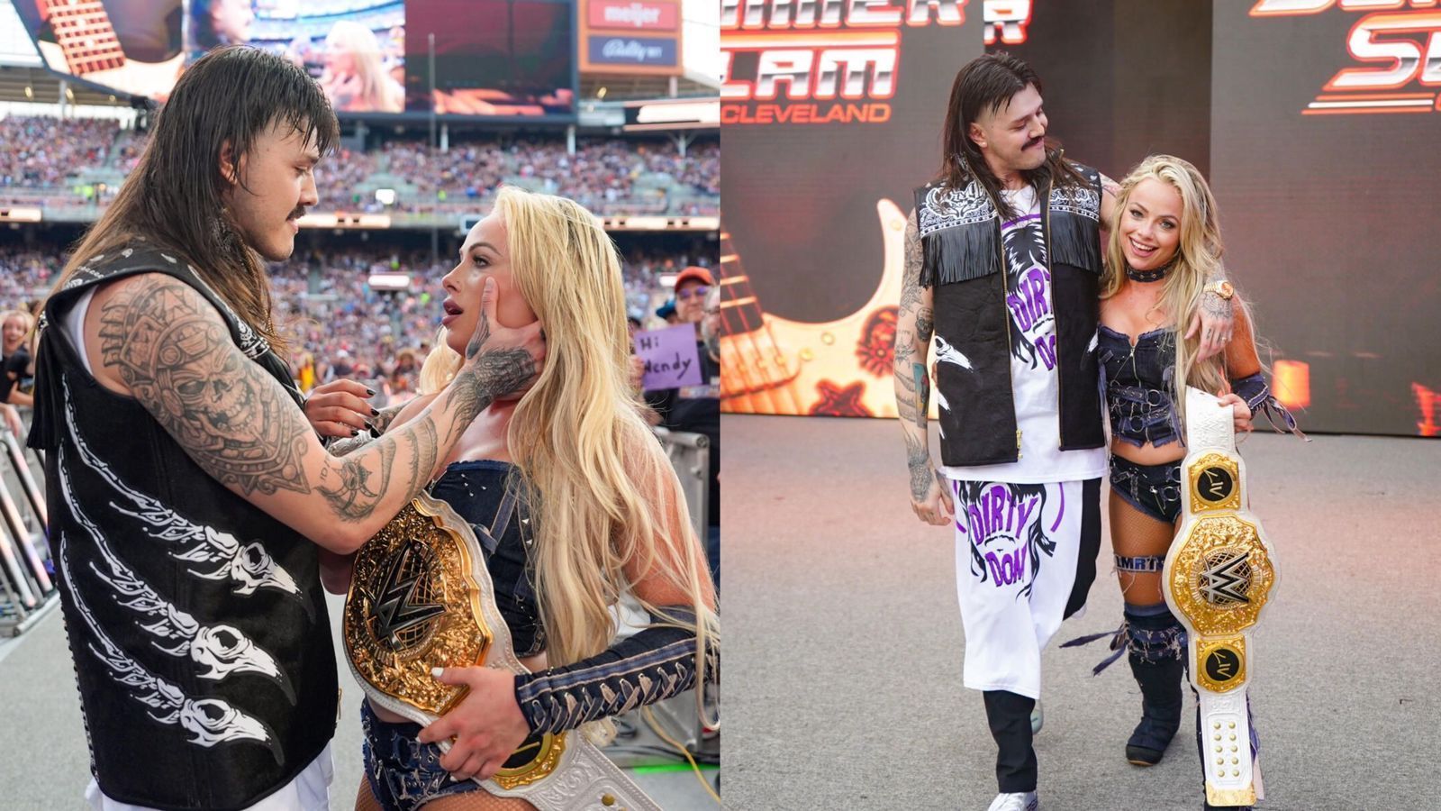 Liv Morgan and Dominik Mysterio at SummerSlam! (Pics from WWE.com)