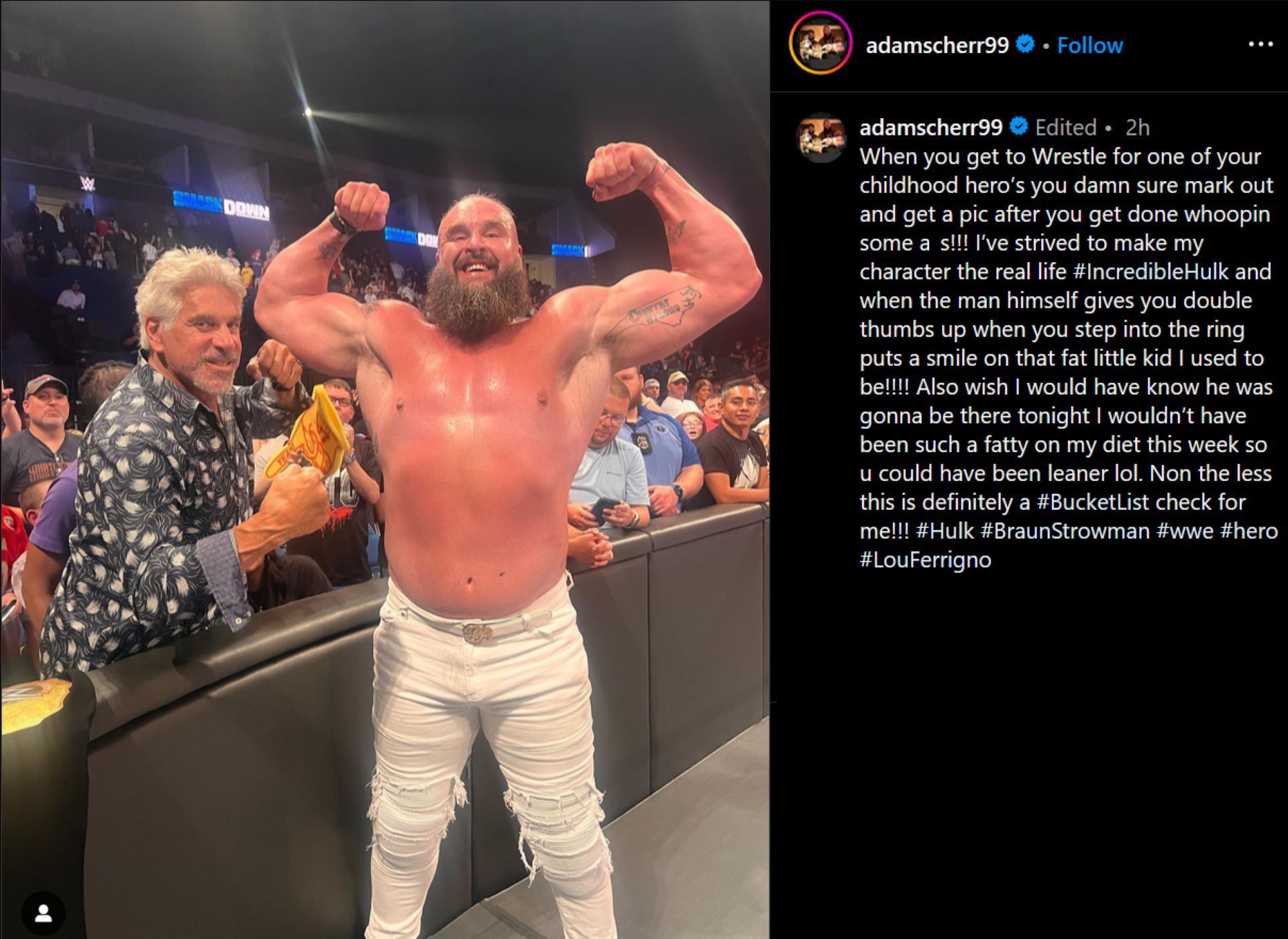 A screenshot of Braun Strowman&#039;s Instagram post. [Image credits: Braun&#039;s official Instagram handle]